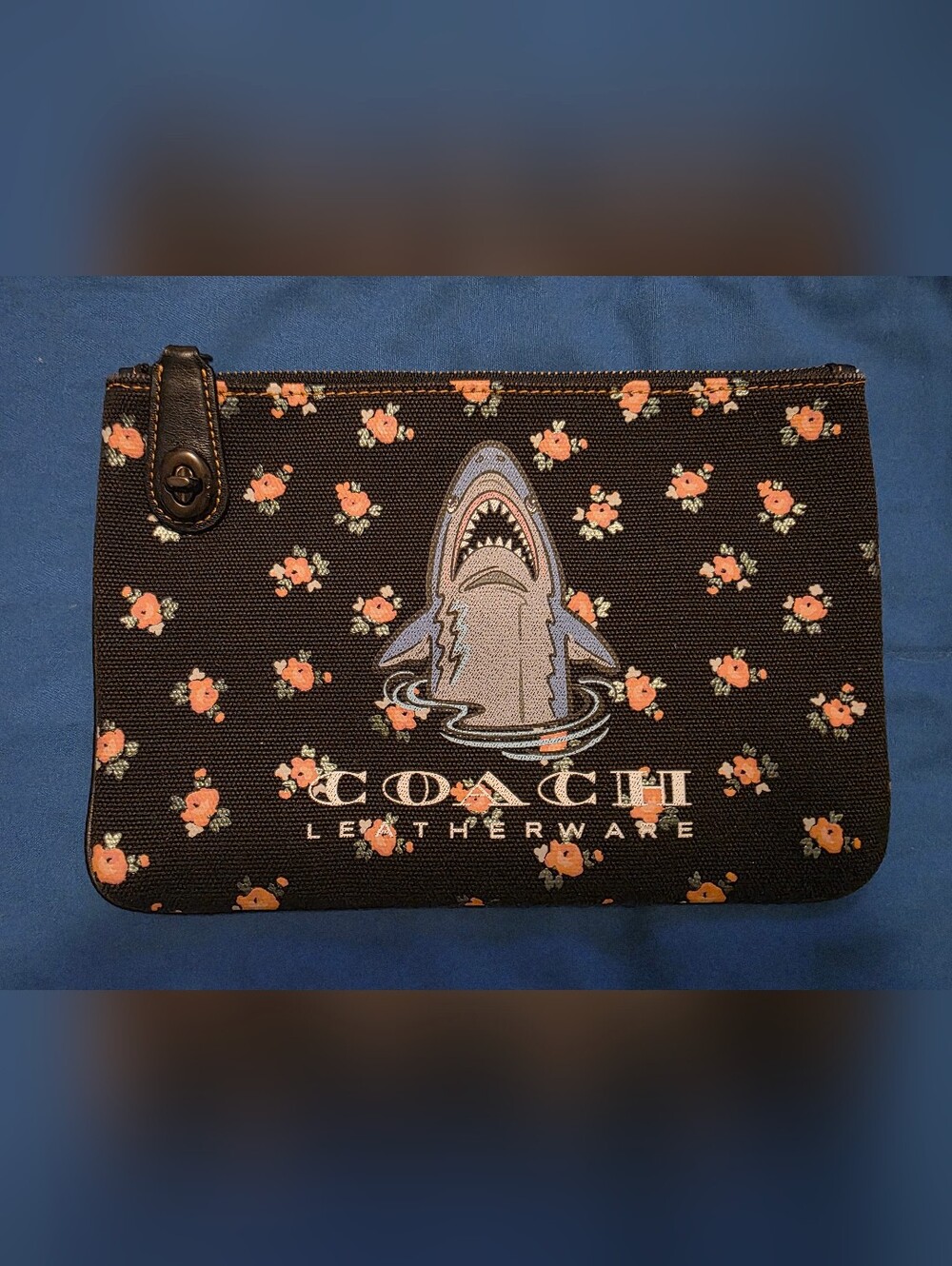 Coach Limited Edition Sharky Floral Canvas Wristlet - Rare (25618)